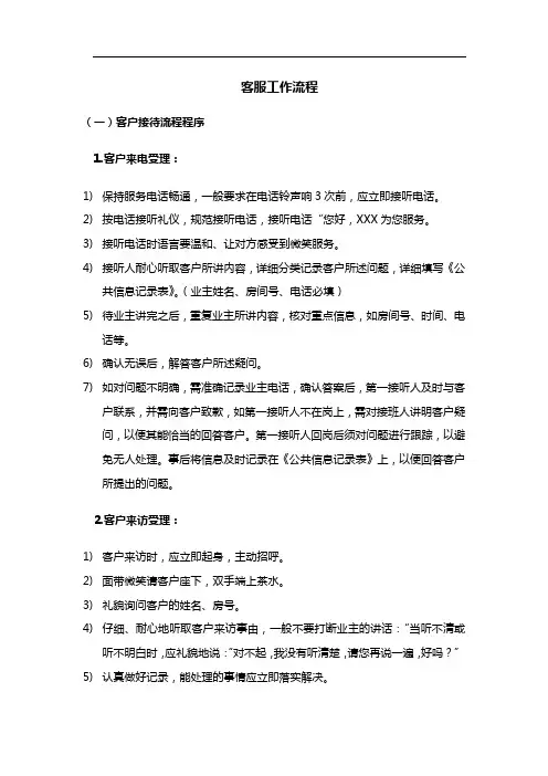 客服工作流程