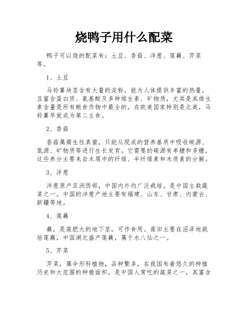 烧鸭子用什么配菜