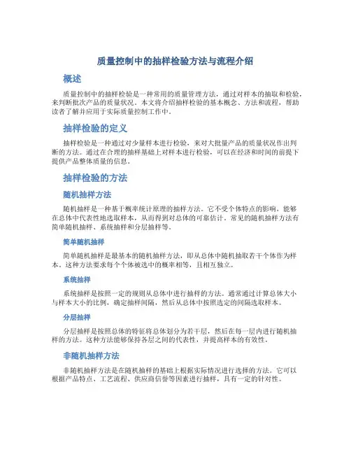 质量控制中的抽样检验方法与流程介绍