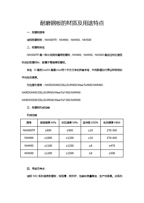 耐磨钢板的材质及用途特点