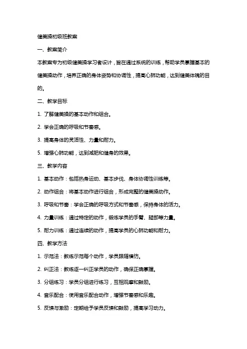健美操初级班教案