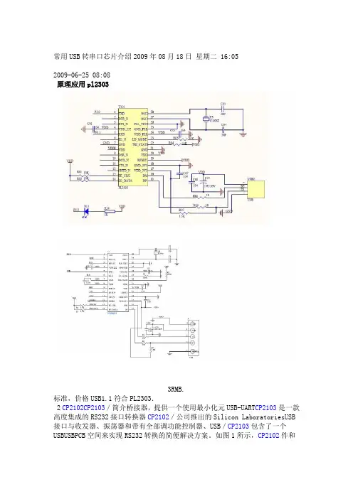 常用USB转串口芯片介绍