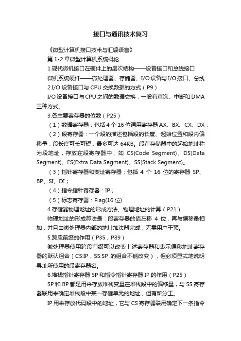 接口与通讯技术复习