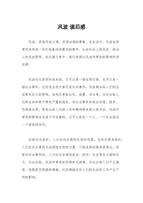 风波 读后感