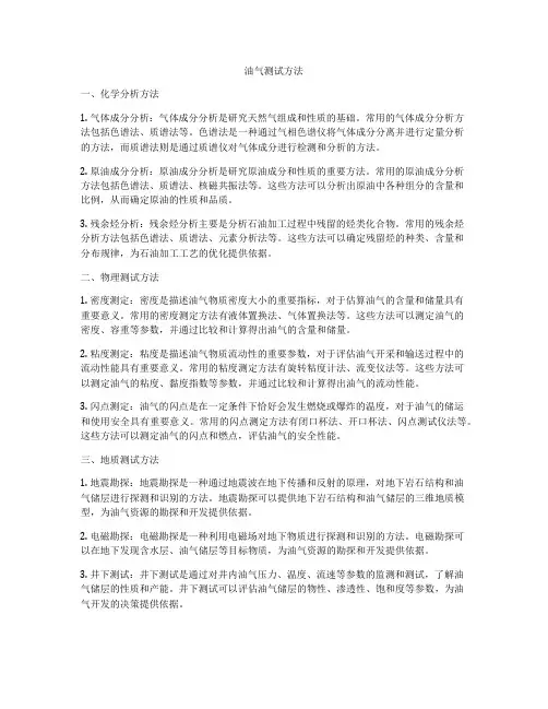 油气测试方法
