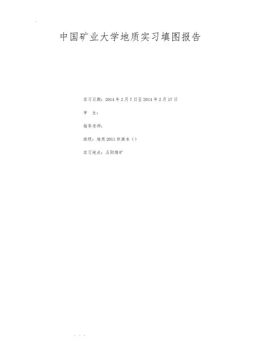地质填图实习报告范本