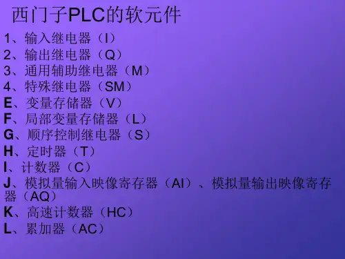 西门子PLC的软元件