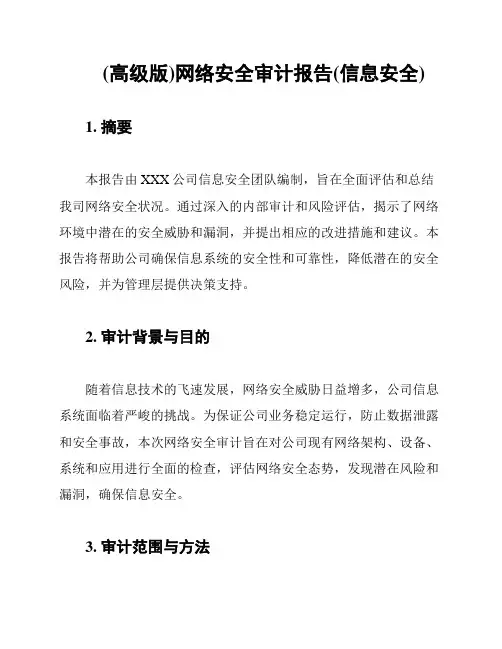 (高级版)网络安全审计报告(信息安全)