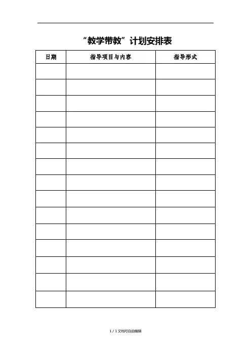 带教工程记录表