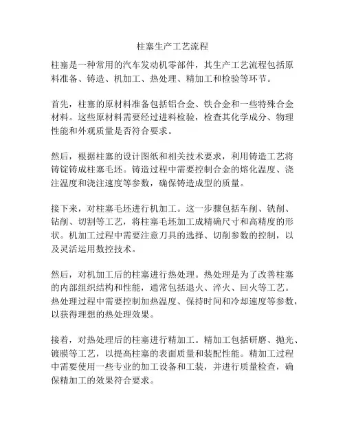 柱塞生产工艺流程