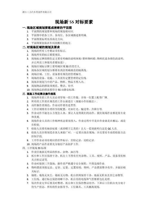 现场新5S标准
