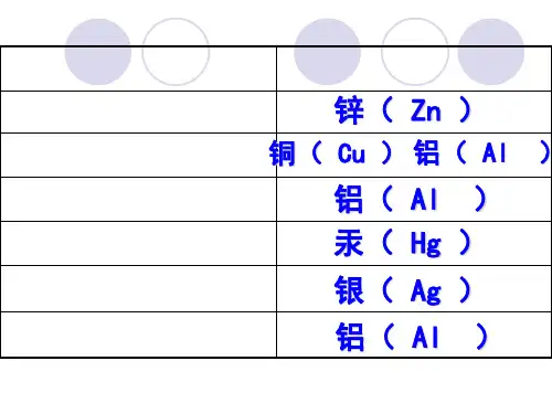 初三化学金属的化学性质ppt课件