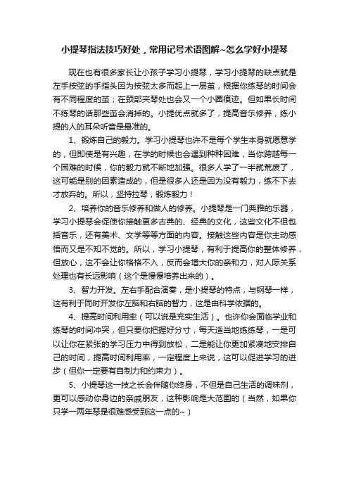 小提琴指法技巧好处，常用记号术语图解~怎么学好小提琴