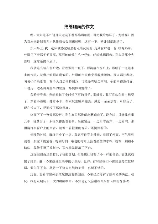 绵绵细雨的作文
