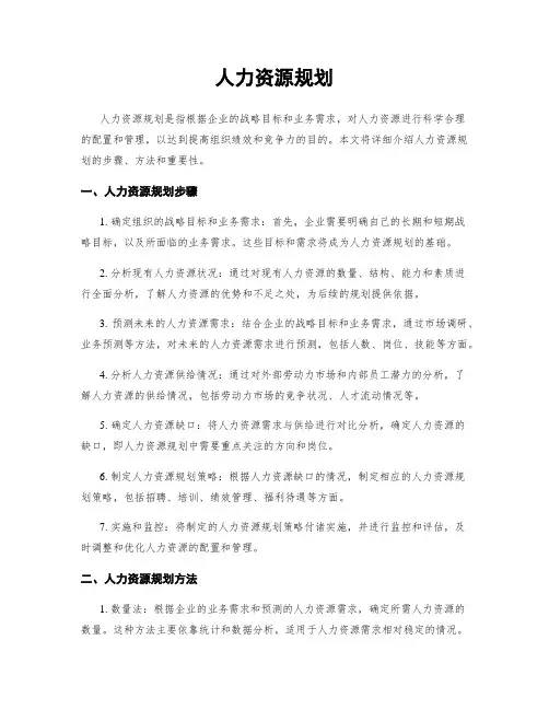 人力资源规划