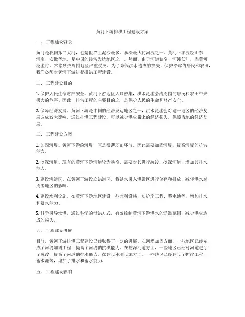 黄河下游排洪工程建设方案