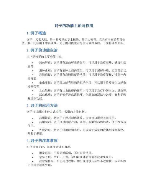 诃子的功能主治与作用