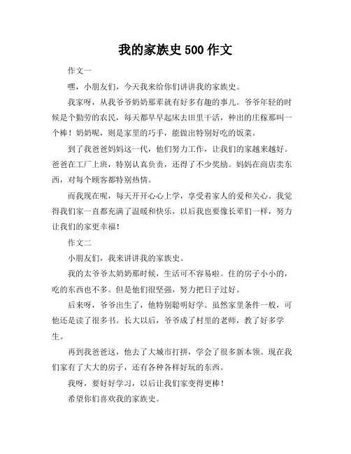我的家族史500作文