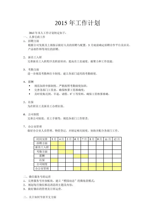 15年计划