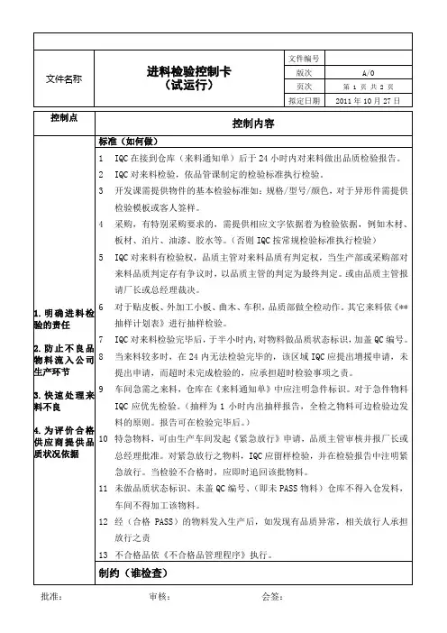 进料检验控制卡 (2)