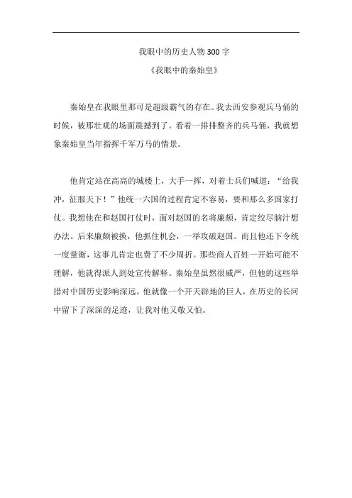 我眼中的历史人物300字