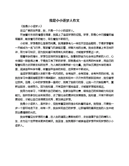 我是小小逐梦人作文