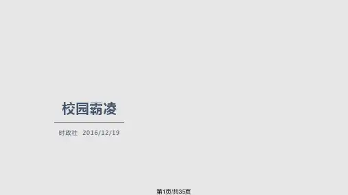 校园霸凌模板PPT课件