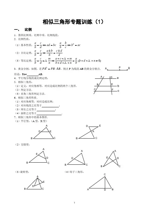 相似三角形专题训练