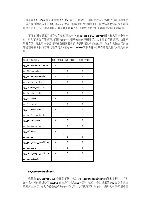 SQL Server存储过程和参数示例