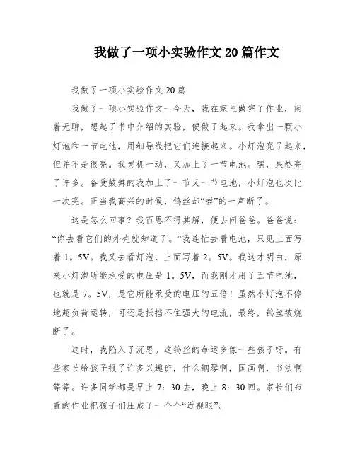 我做了一项小实验作文20篇作文