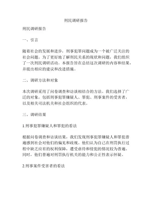刑民调研报告
