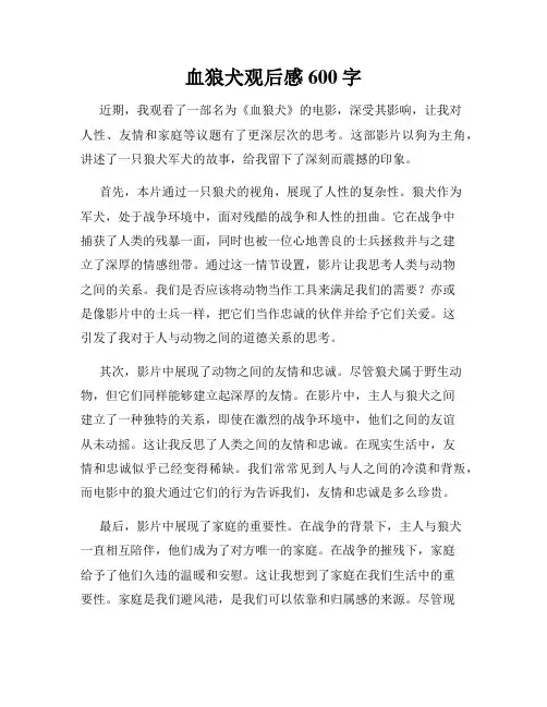 血狼犬观后感600字