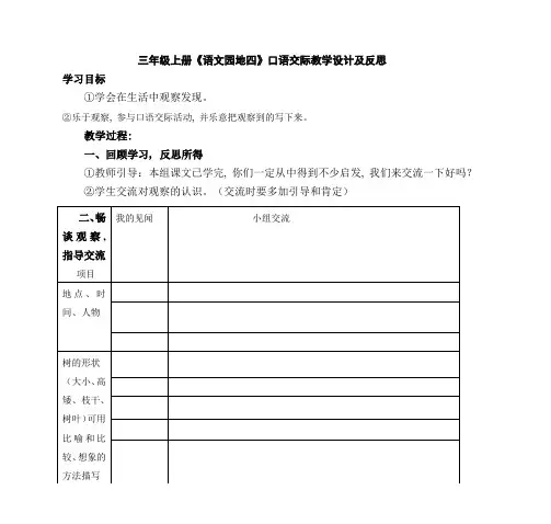 三年级上册《语文园地四》口语交际教学设计及反思_5