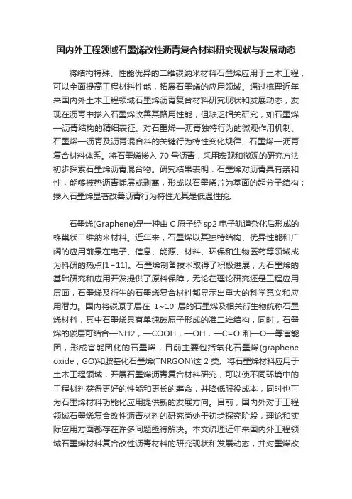 国内外工程领域石墨烯改性沥青复合材料研究现状与发展动态