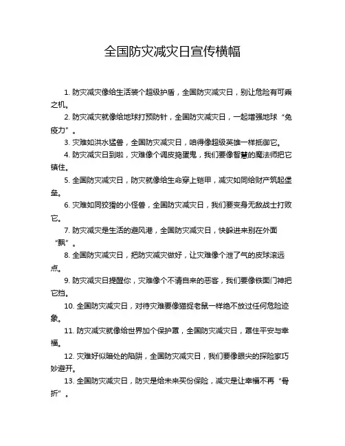 全国防灾减灾日宣传横幅