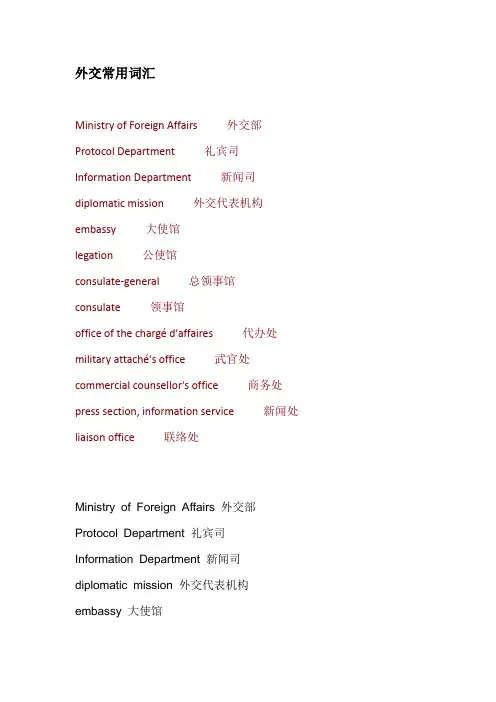 外交英语词汇