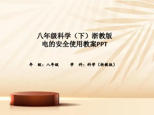 八年级科学(下)浙教版电的安全使用教案PPT