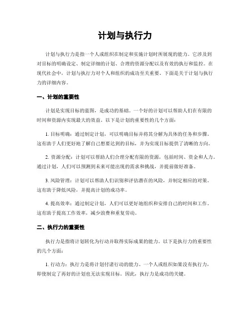 计划与执行力