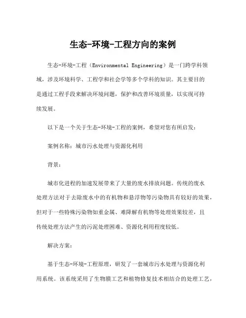生态-环境-工程方向的案例