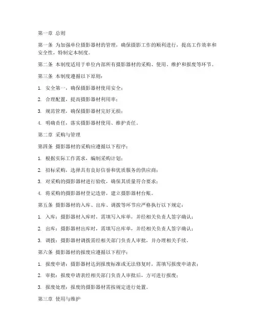 单位摄影器材管理制度
