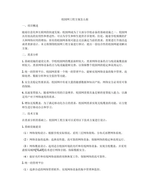 校园网工程方案怎么做