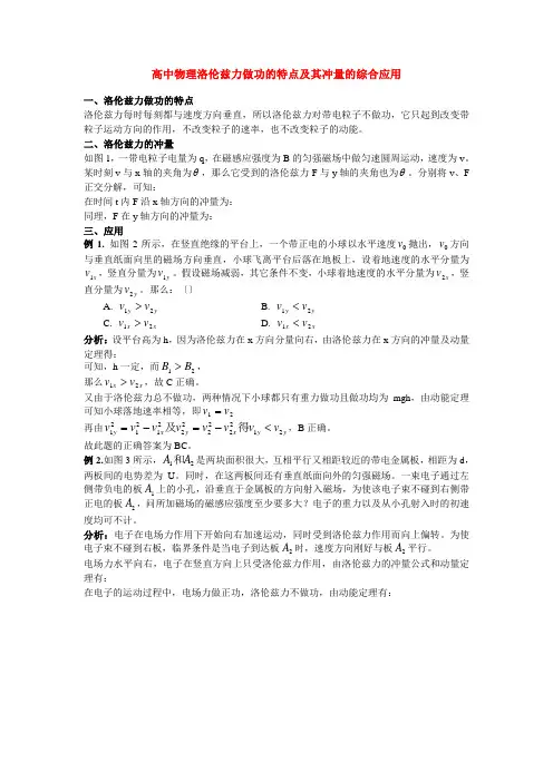 (高中物理)洛伦兹力做功的特点及其冲量的综合应用