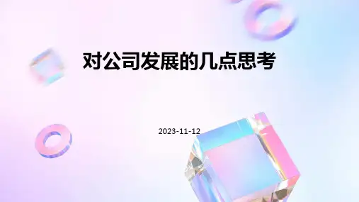 对公司发展的几点思考
