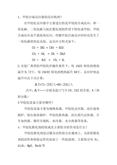 甲烷化操作实操