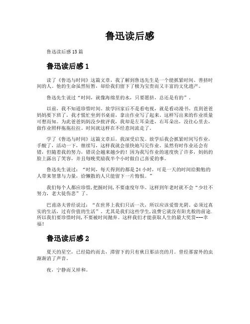鲁迅读后感