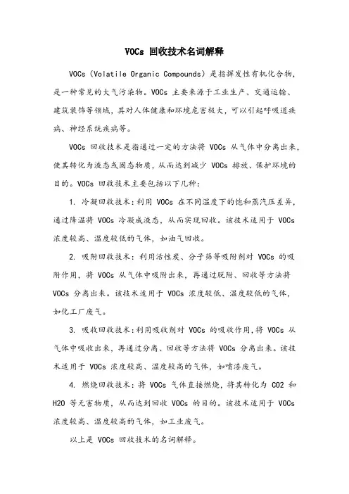 vocs回收技术名词解释