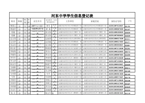 学生信息登记表