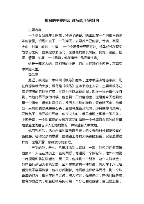 根鸟的主要内容_读后感_好词好句