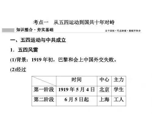 2019版一轮创新思维历史(人教版)课件第二部分+第八单元+第18讲+新民主主义革命的崛起、国共的合作与对抗