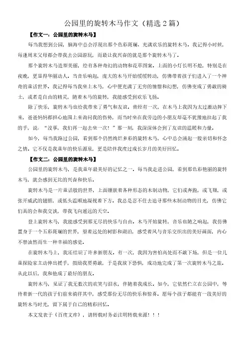 公园里的旋转木马 作文(精选2篇)
